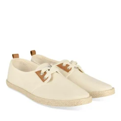 Espadrilles Lacets BEIGE Femme Motif Uni Lacets