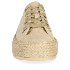Espadrilles Lacets BEIGE Femme Motif Uni Lacets