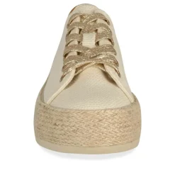 Espadrilles Lacets BEIGE Femme Motif Uni Lacets