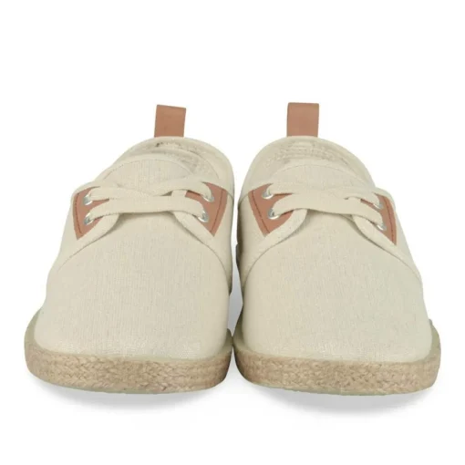 Espadrilles Lacets BEIGE Femme Motif Paillettes Lacets