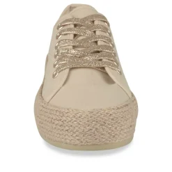 Espadrilles Lacets BEIGE Femme Motif Uni Lacets