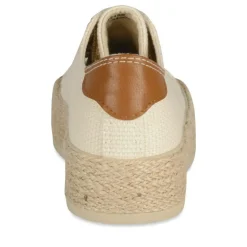 Espadrilles Lacets BEIGE Femme Motif Uni Lacets