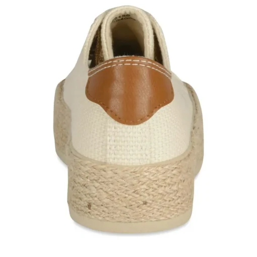 Espadrilles Lacets BEIGE Femme Motif Uni Lacets