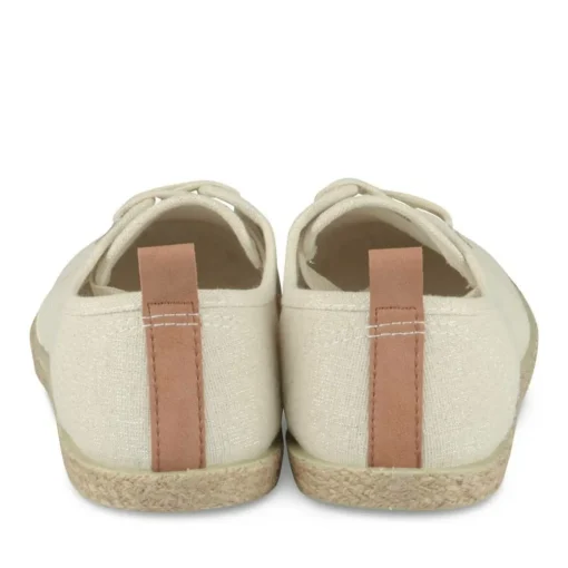 Espadrilles Lacets BEIGE Femme Motif Paillettes Lacets