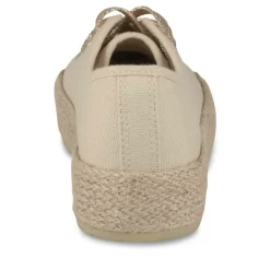 Espadrilles Lacets BEIGE Femme Motif Uni Lacets