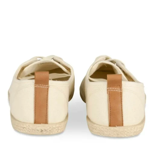 Espadrilles Lacets BEIGE Femme Motif Uni Lacets
