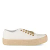 Espadrilles Lacets BLANC Femme Motif Uni A Enfiler