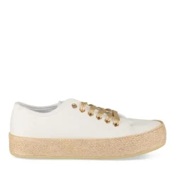 Espadrilles Lacets BLANC Femme Motif Uni A Enfiler