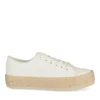 Espadrilles Lacets BLANC Femme Motif Uni Lacets