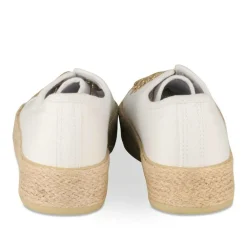 Espadrilles Lacets BLANC Femme Motif Uni A Enfiler