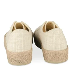 Espadrilles Lacets BLANC Femme Motif Uni A Enfiler
