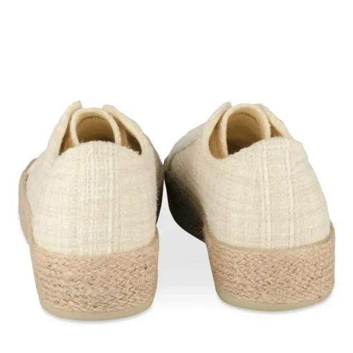 Espadrilles Lacets BLANC Femme Motif Uni A Enfiler