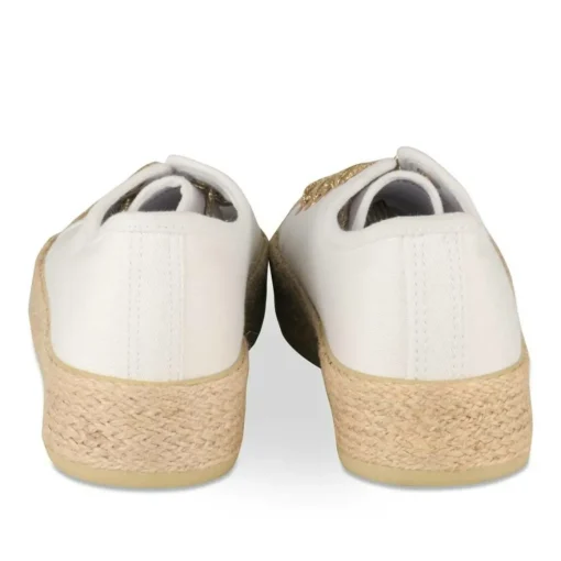 Espadrilles Lacets BLANC Femme Motif Uni A Enfiler