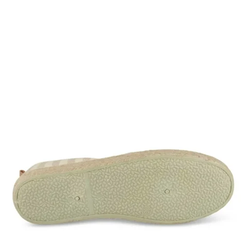 Espadrilles Lacets BLANC Femme Motif Rayures Lacets