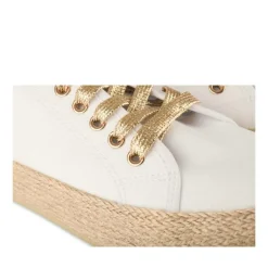 Espadrilles Lacets BLANC Femme Motif Uni A Enfiler