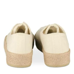 Espadrilles Lacets BLANC Femme Motif Uni Lacets