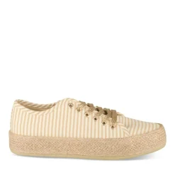 Espadrilles Lacets JAUNE Femme Motif Uni Lacets