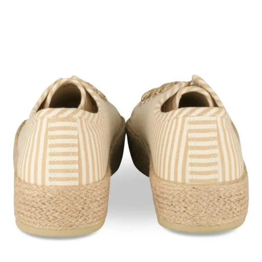 Espadrilles Lacets JAUNE Femme Motif Uni Lacets