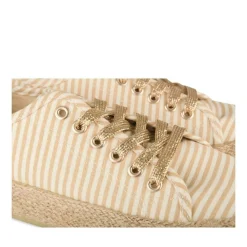 Espadrilles Lacets JAUNE Femme Motif Uni Lacets