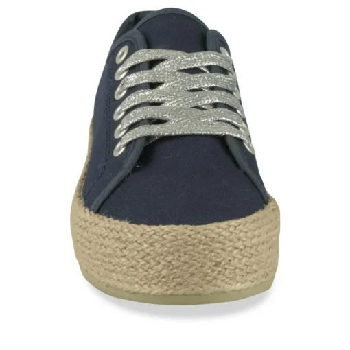 Espadrilles Lacets MARINE Femme Motif Uni Lacets
