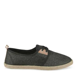 Espadrilles Lacets NOIR Femme Motif Paillettes Lacets