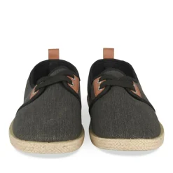 Espadrilles Lacets NOIR Femme Motif Uni A Enfiler