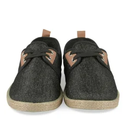 Espadrilles Lacets NOIR Femme Motif Paillettes Lacets