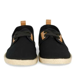 Espadrilles Lacets NOIR Femme Motif Uni Lacets