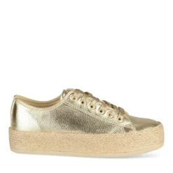 Espadrilles Lacets OR Femme Motif Uni Lacets