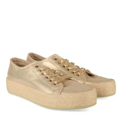 Espadrilles Lacets OR Femme Motif Uni Lacets