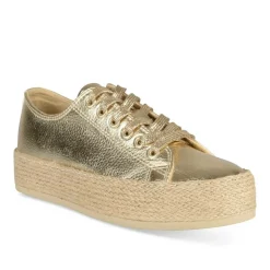 Espadrilles Lacets OR Femme Motif Uni Lacets
