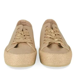 Espadrilles Lacets OR Femme Motif Uni Lacets