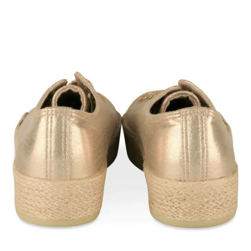 Espadrilles Lacets OR Femme Motif Uni Lacets