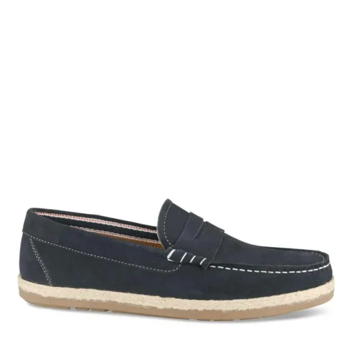 Espadrilles MARINE Homme CUIR Motif Uni A Enfiler