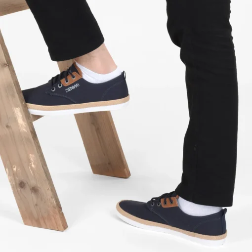 Espadrilles MARINE Homme Motif Uni Lacets