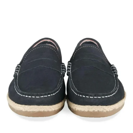 Espadrilles MARINE Homme CUIR Motif Uni A Enfiler