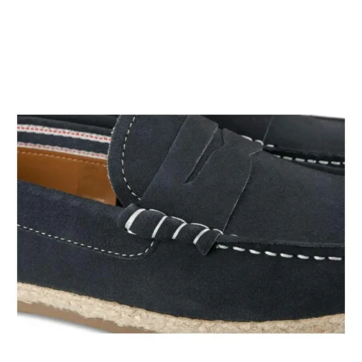 Espadrilles MARINE Homme CUIR Motif Uni A Enfiler