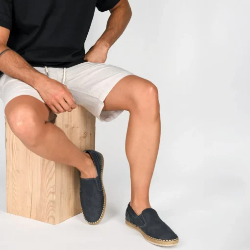 Espadrilles MARINE Homme Motif Uni Lacets