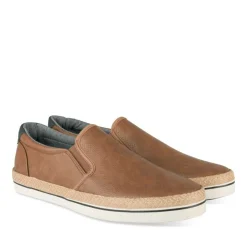 Espadrilles MARRON Homme Motif Uni A Enfiler