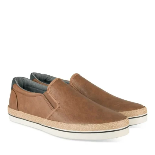 Espadrilles MARRON Homme Motif Uni A Enfiler