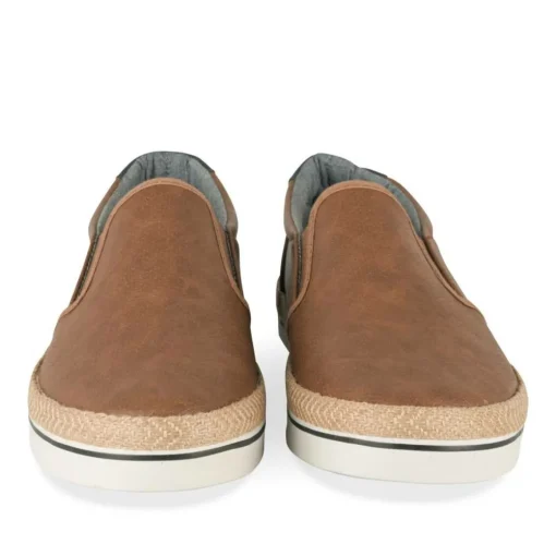 Espadrilles MARRON Homme Motif Uni A Enfiler