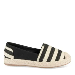 Espadrilles NOIR Femme Motif Rayures A Enfiler