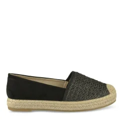 Espadrilles NOIR Femme Motif Tressé A Enfiler