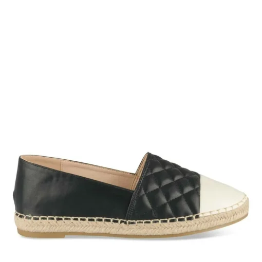 Espadrilles NOIR Femme Motif Carreaux A Enfiler