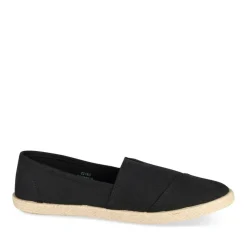 Espadrilles NOIR Femme Motif Uni Elastique