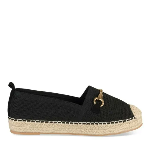 Espadrilles NOIR Femme Motif Uni A Enfiler
