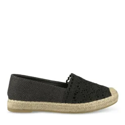 Espadrilles NOIR Femme Motif Tressé A Enfiler