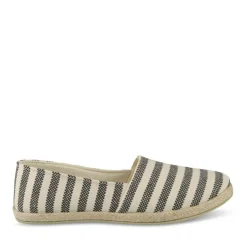 Espadrilles NOIR Femme Motif Rayures A Enfiler