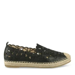 Espadrilles NOIR Femme Motif Fleuri A Enfiler