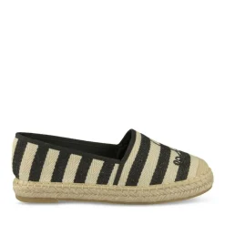 Espadrilles NOIR Femme Motif Rayures A Enfiler